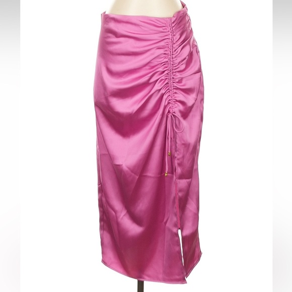Marc New York Barbie Pink Chic Gathered Drawstring Midi Skirt Size Small S - Picture 2 of 8